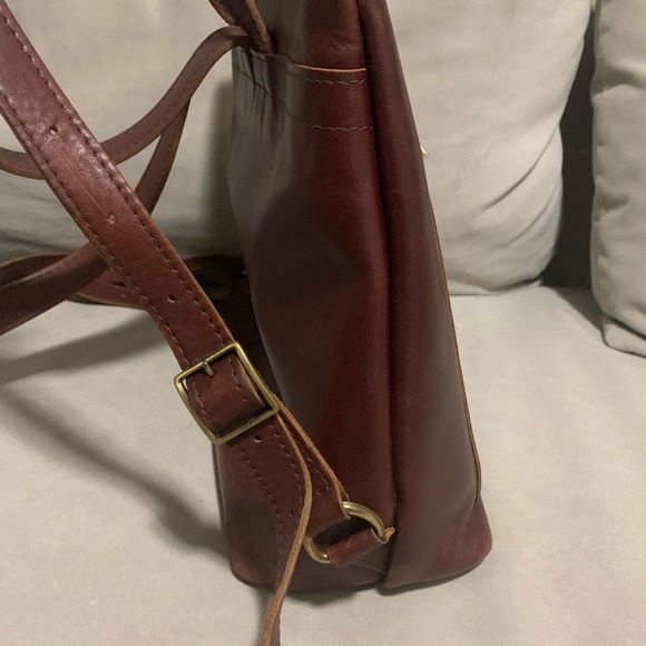 Portland Leather Dark Brown Tote Backpack “The Classic” Size main image 7